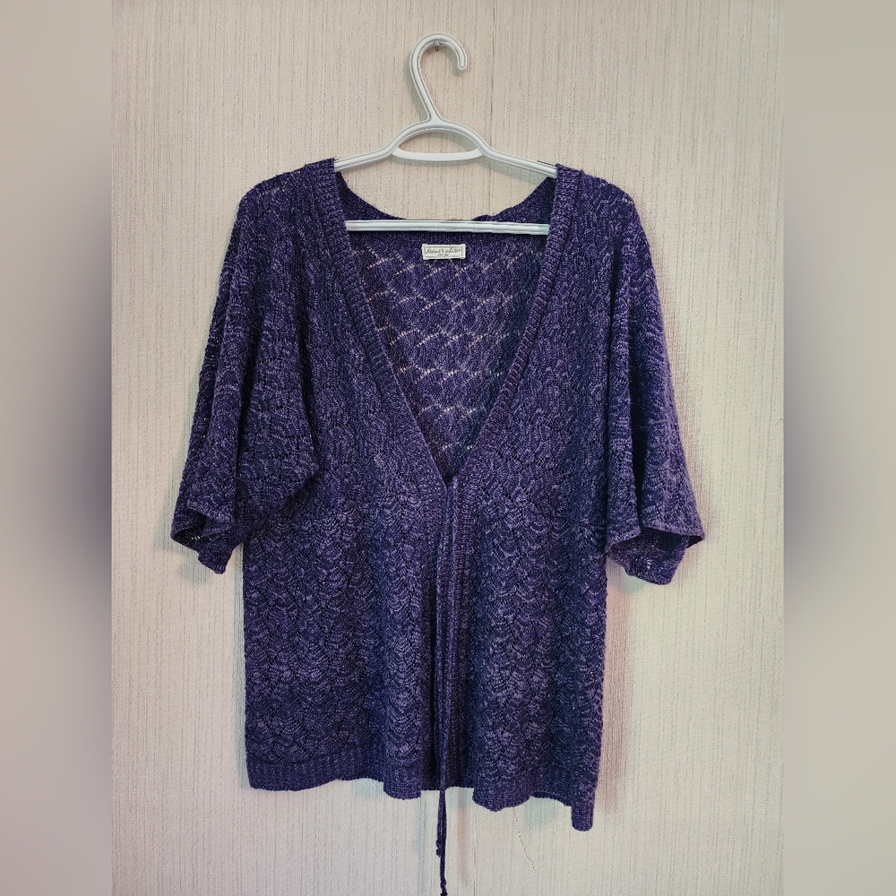 Deep Purple Short Sleeve Cardigan